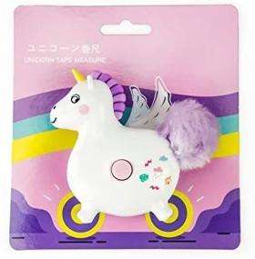 img 3 attached to Soft Retractable Measuring Tape for Travel - Unicorn Design 🦄 | Portable Pocket Student Cartoon Tape Measure - 60-Inch & 150CM