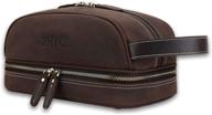 🧳 zhyol genuine leather toiletry bag for men and women – vintage full grain leather travel dopp kit: water-resistant, shower-ready organizer for shaving and makeup logo