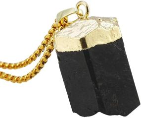 img 4 attached to 💎 TUMBEELLUWA Women's Natural Crystal Pendant Necklace - Raw Stone Gemstone with Gold Plated Healing Properties - Irregular Handmade Jewelry