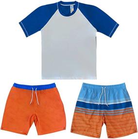 img 4 attached to Stylish Stripes Trunks Swimsuit for Boys: Trendy Bathingsuit in Swimwear Collection