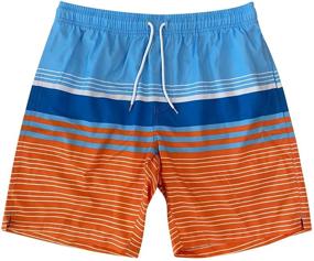 img 1 attached to Stylish Stripes Trunks Swimsuit for Boys: Trendy Bathingsuit in Swimwear Collection