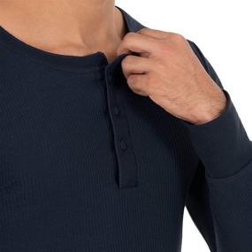 img 2 attached to 🍏 Fruit of the Loom Men's Recycled Waffle Thermal Underwear Henley Top: Eco-Friendly Comfort for Winter (1 and 2 Packs)"