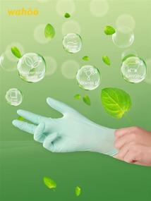 img 3 attached to LANON 50 Count Medium Green Vitamin E Coated Latex Disposable Gloves, 5 mil, Textured Fingertips, Food Contact Grade