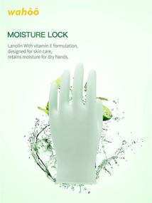 img 2 attached to LANON 50 Count Medium Green Vitamin E Coated Latex Disposable Gloves, 5 mil, Textured Fingertips, Food Contact Grade