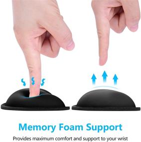 img 2 attached to 🖱️ DAPESUOM Mouse Wrist Rest - Ergonomic Memory Foam Support Pad for Gaming, Office, Computer, Laptop - Leather Hand Cushion for Wireless Mouse - Men & Women - Pain Relief & Easy Typing - Black