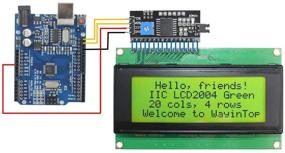 img 2 attached to 🔶 WayinTop 2004 Yellow Green LCD Display Module with IIC/I2C/TWI Serial Interface Adapter for Arduino Mega 2560