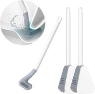 🏌️ efficient 2 pack golf toilet brush set for bathroom deep cleaning - wall-mounted holder, silicone cleaner brush (white) logo