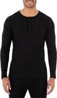 fruit of the loom classic midweight waffle thermal henley top for men: stylish comfort for everyday wear logo