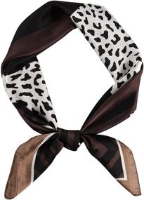 img 4 attached to 🐆 Stylish GERINLY Silk Hair Scarf: Animal Print Leopard Neck Scarf for Women - Perfect Summer Neckerchief!