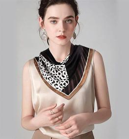 img 2 attached to 🐆 Stylish GERINLY Silk Hair Scarf: Animal Print Leopard Neck Scarf for Women - Perfect Summer Neckerchief!