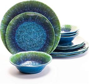 img 4 attached to 🍽️ Durable Turquoise Dinnerware: Dishwasher & Microwave-Safe Tableware