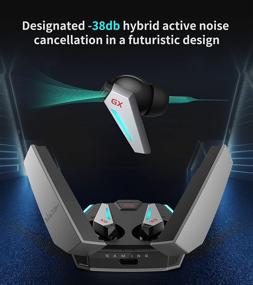 img 3 attached to Hecate GX07 True Wireless Gaming Earbuds - Low Latency - Hybrid Active Noise Cancellation (38db) - Dual MIC ENC - Grey