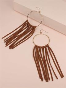 img 1 attached to 🌸 Bohemian Fringe Tassel Fashion Earring for Women and Girls - Miracle Collection Light Weight Round Hoop with Genuine Suede Leather