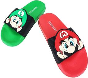 img 1 attached to Super Mario Mismatch Boys' Sandals: Nintendo-Themed Footwear at its Finest