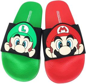 img 2 attached to Super Mario Mismatch Boys' Sandals: Nintendo-Themed Footwear at its Finest