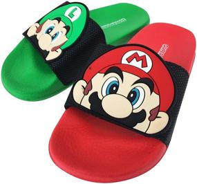 img 3 attached to Super Mario Mismatch Boys' Sandals: Nintendo-Themed Footwear at its Finest