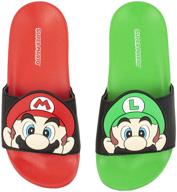 super mario mismatch boys' sandals: nintendo-themed footwear at its finest logo