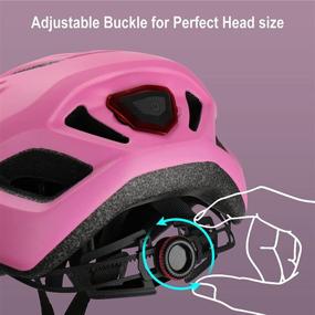 img 1 attached to 🚲 Adyohemt Adult Bike Helmet: Lightweight Mountain Cycling Helmet with LED Rear Light and Detachable Visor for Men and Women-Large Size (21.2''-24.4'')