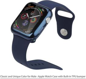 img 3 attached to Транеска 4 Пакет 38Мм Чехол Для Apple Watch Со Встроенным HD Прозрачным Ультратонким TPU Экраном Защиты Совместим С Apple Watch Series 2 И Apple Watch Series 3 38Mm - Прозрачный+Темно-синий+Зеленый+Черный