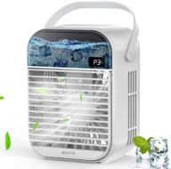 movtip portable air conditioner fan: powerful mini evaporative cooler and humidifier for personal space cooling in small rooms, bedrooms, and offices - white logo