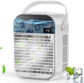 img 4 attached to MOVTIP Portable Air Conditioner Fan: Powerful Mini Evaporative Cooler and Humidifier for Personal Space Cooling in Small Rooms, Bedrooms, and Offices - White