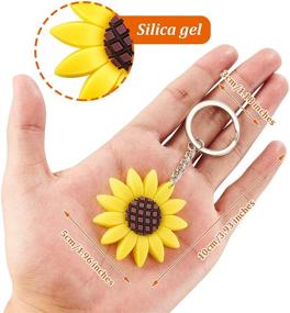 img 3 attached to Sunflower Keychains Pendants Backpack Birthday