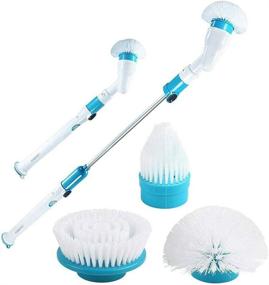 img 4 attached to 🧼 Efficient Electric Spin Scrubber with 3 Replaceable Brush Heads, Extension Arm, and Adapter