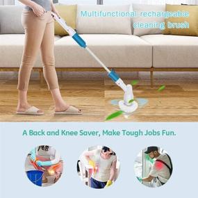 img 2 attached to 🧼 Efficient Electric Spin Scrubber with 3 Replaceable Brush Heads, Extension Arm, and Adapter