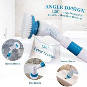 img 3 attached to 🧼 Efficient Electric Spin Scrubber with 3 Replaceable Brush Heads, Extension Arm, and Adapter