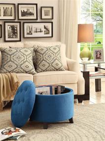 img 2 attached to 🔵 Blue Round Ottoman - Convenience Concepts Designs4Comfort