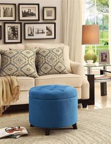 img 3 attached to 🔵 Blue Round Ottoman - Convenience Concepts Designs4Comfort