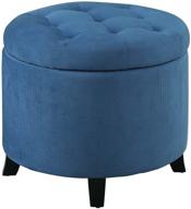 🔵 blue round ottoman - convenience concepts designs4comfort logo