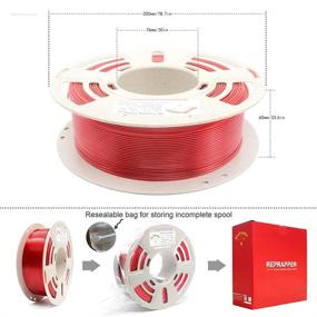 img 2 attached to RepRapper Easy-To-Print Red (Translucent Red) PETG Filament For 3D Printer 1