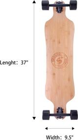 img 3 attached to Premium Longboard Skateboard - Durable Canadian Maple with Bamboo Cruiser for Teens, Adults, and Beginners