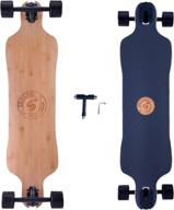 premium longboard skateboard - durable canadian maple with bamboo cruiser for teens, adults, and beginners logo