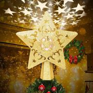 🎄 enhance your christmas tree with a rotating led projector christmas star tree topper logo