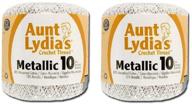 🧶 aunt lydia's crochet cotton metallic size 10 thread (2-pack) in white/silver – perfect for sparkling crochet projects logo