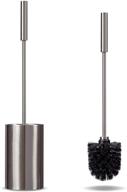 premium stainless steel toilet brush with holder - rust-resistant & fingerprint resistant, modern compact design - strong bristles for effective bathroom cleaning logo