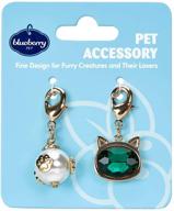 👑 enhance your pet's style with blueberry pet iconic design collar slide, hair clip & pendant accessory set - pack of 2 for dogs & cats logo