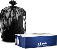 plasticplace 40-45 gallon trash bags: heavy duty, 1.5 mil, black (100 count) logo