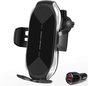 img 4 attached to 🔌 15W Wireless Car Charger: Fast Qi Charging, Auto-Clamping Air Vent Mount for iPhone 12/11 Pro Max/Xs Max/XR/8, Samsung S20/S10/Note10