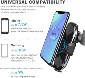 img 3 attached to 🔌 15W Wireless Car Charger: Fast Qi Charging, Auto-Clamping Air Vent Mount for iPhone 12/11 Pro Max/Xs Max/XR/8, Samsung S20/S10/Note10