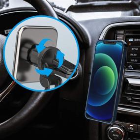 img 2 attached to 15W Qi Magnetic Wireless Car Charger for Mag-Safe Case/iPhone 12/12 Pro/12 Pro Max/12 Mini with QC3.0 Adapter - Zinc Alloy White: Fast Charging Car Phone Mount & Air Vent Holder