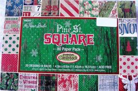 img 4 attached to 🎄 80-Pack Pine St. Square Premium Cardstock - 4.5 X 6.5 Size, Christmas Rustic Country Vintage Themed