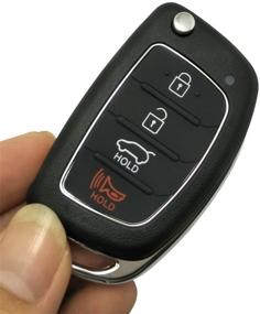 img 1 attached to High-Quality Replacement Key Fob Case for Hyundai Sonata Santa Fe Flip Key Remote - Durable Protective Shell