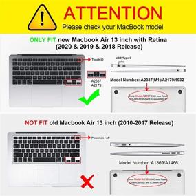 img 3 attached to Fintie Защитный чехол для MacBook Air 13 дюймов A2337 (M1) / A2179 / A1932 (2018-2020 год) - Жесткий чехол с защитным бампером из TPU для MacBook Air 13 Retina Display с Touch ID.