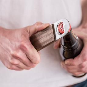 img 2 attached to Stainless Steel and Walnut Handheld Bar Blade Bottle Opener - DropCatch for Kitchen and Bar (Standard)