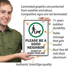 img 1 attached to 🐾 Neighborly Dog Sign for Responsible Pet Owners