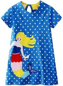 img 4 attached to 👗 Eocom Flamingo Cartoon T-Shirt Girls' Clothing Dresses
