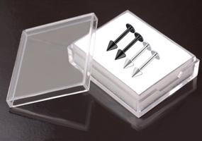 img 1 attached to 🔪 Set of 4pcs Black Spike Labret Stud Lip Ring, Cartilage Tragus Snakebite Monroe Triple Forward Helix Conch Medusa Lobe - 16g - Pick Your Size